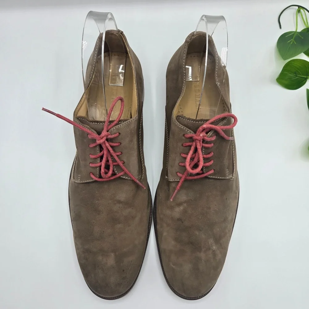 Cole Haan Derby Brown Nubuck Red Lace Up Oxford MENS 10.5 Casual Office Wear